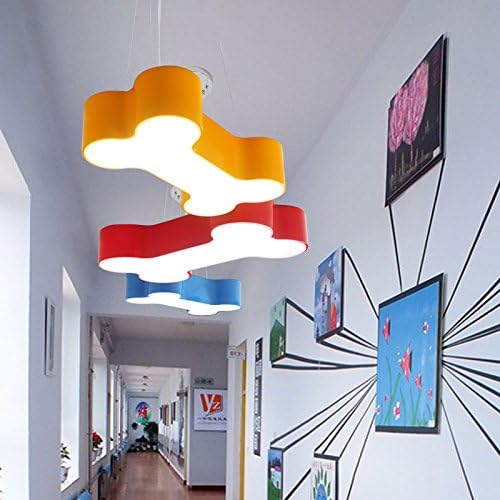 GQLB Color cartoon bones children's ceiling pet shop lights pet park lights amusement park lamps 45 * 26 * 10CM, 45CM red
