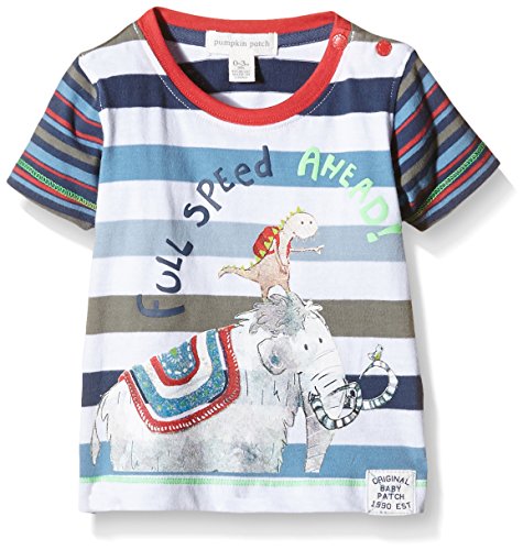 Pumpkin Patch Baby-Boys Full Speed Ahead Tee Plain T-Shirt, Blue (Blue Indigo), 0-3 Months (Manufacturer Size:0-3M))