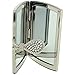 Compact Mirror Silver Tone Polished Envelope Mirror With Crystal Set Lever Opener SC966