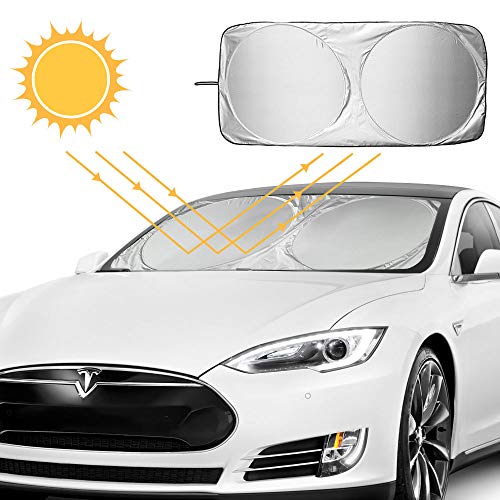AODOOR Parasol para Parabrisa, parasoles de Coche Auto Frontal Parabrisas Protector Resistente a los Rayos UV y a Luz de Sol Apto a la Mayoría de Coches y Suvs,150 x 70cm