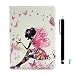 Produktbild PU Leder Hülle Etui für Samsung Galaxy Tab S2 9.7 zoll SM-T810 / T815 - Aohro [Bunt Glitzer Diamant Muster Design] Kunstleder Ledertasche Flip Case Cover Schutzhülle Tasche mit Ständer +Staub Stecker +Stift, Butterfly girl -1