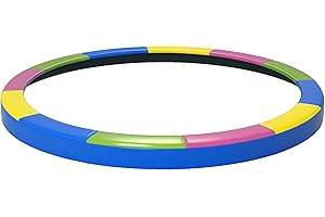 SPORTNOW Copertura Tappeto Elastico Ø244/305/366x30 cm Pieghevole e Portatile, Protezione Trampolino da Giardino in Plastica, PE e Schiuma EPE, Multicolore