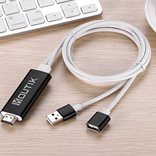 Moutik® Blitz zu HDMI Kabel Adapter USBPTV HDMI 1080P HDTV Projektor Anzeige für iPhone 7 7Plus 6S 6 Plus,für iPad,für Samsung S8 S7 Note 7 Note 6 Schwarz - 6