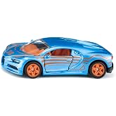 siku 1508, Bugatti Chiron spor araba, &ccedil;ocuklar i&ccedil;in oyuncak araba, metal/plastik, mavi/turuncu, a&ccedil;ılan kapılar