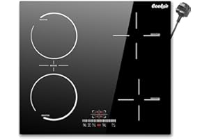 COOKSIR Induction Hob 60CM 4 Zone, Plug in Induction Hob 13 amp 4 ring, 2800W Electric Induction Hob 220V, Induction Hob 60CM with Flexible Zone, Kitchen Induction Hob with 99-Min Timer, Safety Lock