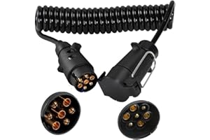 HOVIN Rallonge Remorque 7 Broches,Câble de Rallonge 2 Mètres,Faisceau Remorque 7 Broches,Prise Remorque 7 Broches pour Camion Remorque Caravane RV