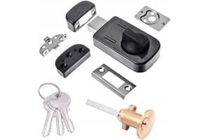 MONJAR Kastenzusatzschloss Zusatzschloss mit Außenzylinder Kastenschloss Türzusatzschloss Türschloss (Graphit)