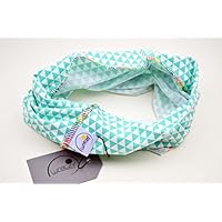 Loop aus Bio-Baumwolle für Babys und Kinder, Schal, 86 92, türkis weiß petrol grün Jersey, Baby, Kind, Mädchen Junge