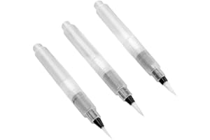 CYLEIBE Watercolour Brush Pen Set, Pack of 3 Painting Brushes 3 Size Aqua Pens with Water Reservoir Water-Base Markers For Watercolour Oil Acrylic Painting