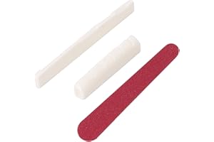 SWYSGS 1-Sätze 2pcs klassischer Gitarre Knochen Sattel und Mutter 1Pcs Sand Papier Premium Qualität