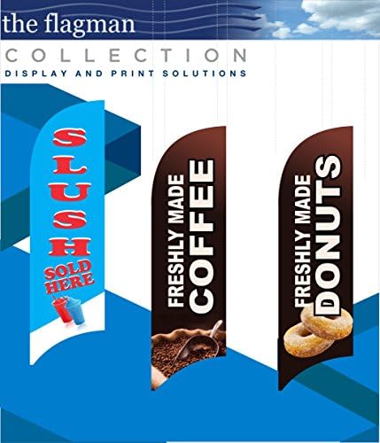 DONUTS FEATHER FLAG (PRINTED TO ORDER).+ALUMINIUM POLE &amp; BASE KIT