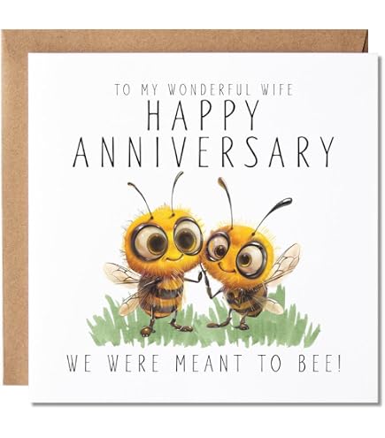 WHITE COTTON CARDS XLBD16 Jubiläumskarte 'To My Lovely Wife' – Handgefertigt, 22x22 Cm, Mit Glitzer