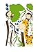 Instylewall Home Decorative Mural Vinyl Wall Sticker Giraffe Green Tree Height Chart Kids Nursery Wall Art Decal Paper