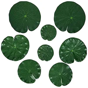 Molain Artificial Lotus Leaves, 8 Pieces Lily Pads Floating Foam Lotus Leave Realistic Water Lily Pads for Home Garden Ponds Pool Aquarium Fish Tank Landscape Decoration