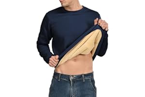 ozkzdp Men's Sweatshirts Fleece Jumper Thick Crew Neck Pullover Classic Warm Winter Sweat Shirt