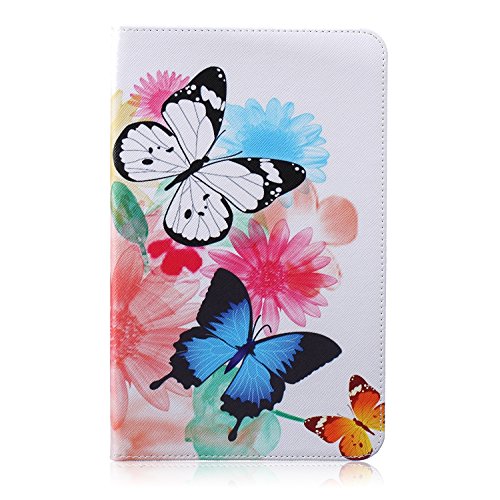 Galaxy Tab E 9.6-Inch SM-T560 Hülle, DEENOR Cute Colorful Design Flip Tasche PU Leder Abdeckung Stand Schutzhülle für Samsung Galaxy Tab E 9.6-Inch SM-T560 / T561 / T565. *Colorful butterfly - 2