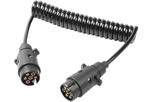 ETUKER Rallonge Remorque 7 Broches, 2,5m Rallonge Câble Remorque 7 Broches,12V Spirale Extensio (2.5m 7 Pin Extension Lead)