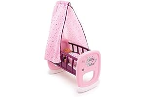 Smoby - Baby Nurse - Bercelonnette - pour Poupons et Poupées - Lit avec Système de Bascule - Tissu Lavable - 220338