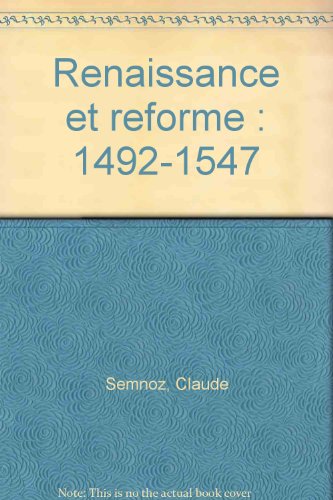 couverture de : Renaissance et R&eacute;forme