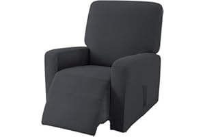 EBETA Jacquard Funda de sillón, Capuchas elásticas para sillón, Elástico Funda para sillón reclinable (Gris Oscuro)
