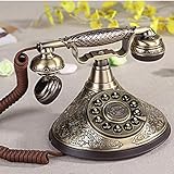 Phone Kupfer Antikes Telefon Grün Bronze Metall Handwerk Antike Retro Mode Telefon Mona Lisa