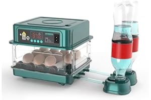 UIOEEJY Incubateur d'œufs professionnel à LED, Incubateur automatique avec système de retournement automatique et contrôle de la température, Couveuse Oeuf Automatique 9/15 Oeufs (9 Pièces)