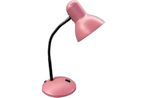 BEL AIR HOME - Lampada da Scrivania PISA in Metallo con Portalampada E-27 (LAMPADINA NON INCLUSA) per Illuminare il Tuo Spazio di Lavoro - Ideale per Scrivanie, Tavoli e Uffici (ROSA)