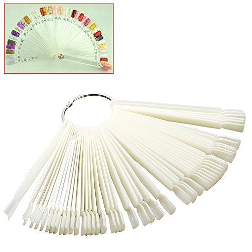 Mofun® Nail Art Tips Colour Pop Sticks Display Fan Practice starter ring White