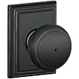 Schlage F40 AND 716 ADD Andover Door Knob with Addison Trim, Bed & Bath Privacy Lock, Aged Bronze