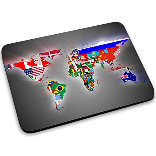 Zeug 10043, Weltkarte, Mousepad Anti Rutsch Unterseite für Optimalen Halt Kompatibel mit allen Maustypen (Kugel, Optisch, Laser) Ideal für Gamer und für Grafikdesigner.