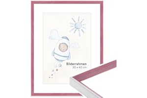 WANDStyle H080 Children's Room Picture Frame for Children's Drawings 10 x 15 cm Small Wooden Frame Red Made in Germany