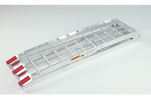 The Ramp People Folding Loading Motorbike Ramp with Legs 2260mm x 282mm x 680kg Silver Aluminium