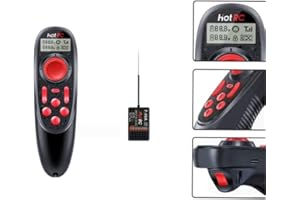 RC Transmitter and Receiver HotRc DS-600 6Channel 2.4Ghz Remote Controller PWM 6Channel Receiver with Built in Rechargeble Battery for RC Crawler Drifting Bash Buggy Cars and Boats with PWM