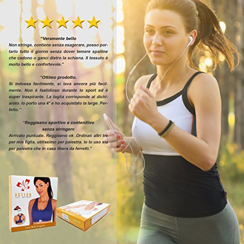 Action P1352 Sport-BH Aus Baumwolle Ohne Bügel Atmungsaktive Rückenpartie Medium Schlag Yoga ideal für den Rennsport Fitness-Studio von Lady Bella Lingerie - 6