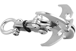 Alomejor Grappling Hook Foldable Climbing Claw Multifunctional Stainless Steel Hook for Outdoor Camping Hiking Tree Climbing