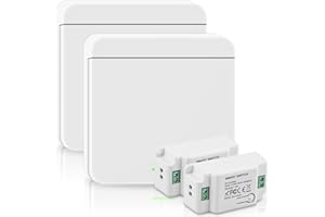 GBKDQQ Juego de 2 interruptores inalámbricos de luz 230 V 10 A, interruptor de luz inalámbrico con control de receptor, interruptor de pared inalámbrico de hasta 50 m de alcance, 200-2000 W, no requiere