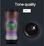 LHFJ Bluetooth-Lautsprecher LED-Licht wechselnden Lautsprecher Tragbare Drahtlose Eingebautes Mikrofon, Aux-Lautsprecher Wasserdicht, staubdicht, stoßfest Lautsprecher Black, Rot