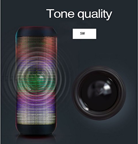 LHFJ Bluetooth-Lautsprecher LED-Licht wechselnden Lautsprecher Tragbare Drahtlose Eingebautes Mikrofon, Aux-Lautsprecher Wasserdicht, staubdicht, stoßfest Lautsprecher Black, Rot