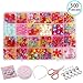 Produktbild Beautyshow DIY Perlen Set, 500 Stück Bunte Perlen mit Coiling, Schere, Clip und Haarnadeln, 24 Verschiedene Arten Training Acryl DIY Perlen Kit für Kinder DIY Armbänder, Halsketten,Lernspielzeug