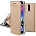 Price comparison product image Moozy case Flip cover for LG K4 2017, Gold - Smart Magnetic Flip case with folding stand