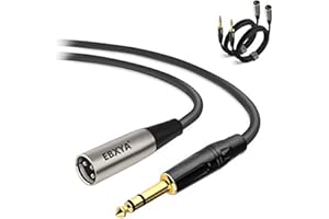 EBXYA XLR to Jack 6.35mm 1/4inch Male to TRS 3m/10ft, 2 Packs Quarter inch to XLR Patch Cable