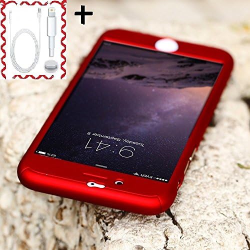 Case Red Iphone 6 6S Integral 360 Degrees for both sides + Tempered Glass, Case, Cover, Case, Case Iphone 6 Integral + Data Cable