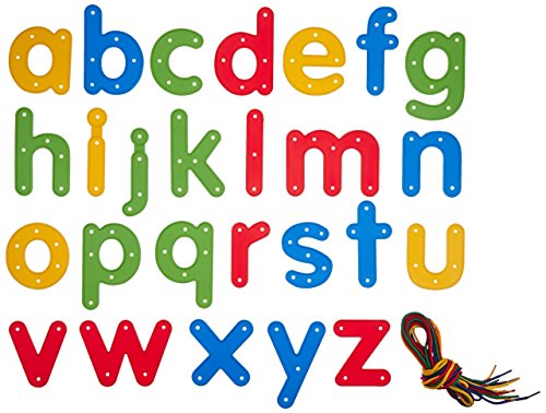 READY 2 LEARN Lacing Alphabet | Lowercase | 26 Letters | 8 Laces | Threading Toy for 3, 4, 5, 6 Year Olds | Fine Motor Skills, Letter Recognition and Early Spelling