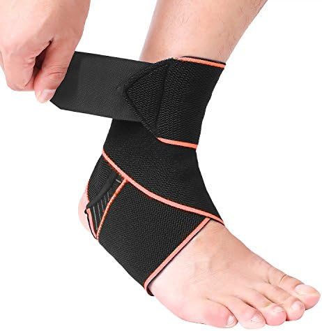 Giwil Ankle Support, Adjustable Ankle Brace Breathable Nylon Material Super Elastic and Comfortable One Size Fits all, Perfect for Sports, Protects Against Chronic Ankle Strain, Sprains Fatigue etc
