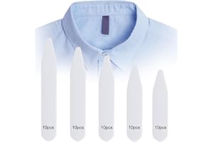 OQKAHIV 50er Set Kragenstäbchen für Herrenhemden in 5 Größen - Kragenverstärker aus Stäbchen für einen perfekten Sitz des Hemdkragens, Ideal als Geschenk für Vater oder Ehemann,