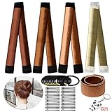 nuosen 4 Pieces Hair Bun Maker Tool French Twist Hair Accessories, Magic Bun Shaper Donut Hair Styling Making Tool for Women Girls
