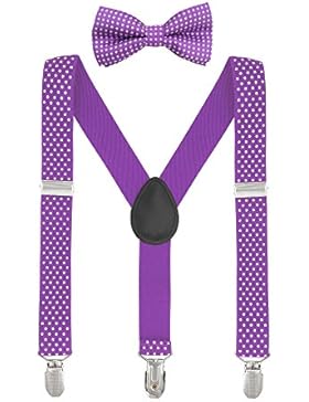 Baby Kinder Hosenträger mit Fliege Punkte Elastisch Gürtel 3 Clips Y-Form Jungen Mädchen Hosen Röcke Tutu Shorts...