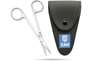 SMI Tijeras Bigote Tijeras Barba Tijeras Cejas Tijeras Pequeñas Acero Inoxidable Tijeras Pelo con Estuche