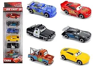 Metal Die Cast Mini Racers Derby Racers Series Small Metal Vehicles Cars for Competition and Story Play Metal Toy Car Play Set for Kids, Multicolour, 6-Pack