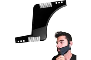 YUUSIKCO Peigne a Barbe - Peigne Pochoir Barbe Homme, Beard Shaping Template Tool & Comb, qualité supérieure Shaper